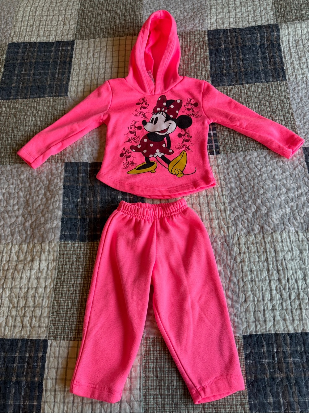 Disney Hot Pink Minnie Mouse Hooded Set